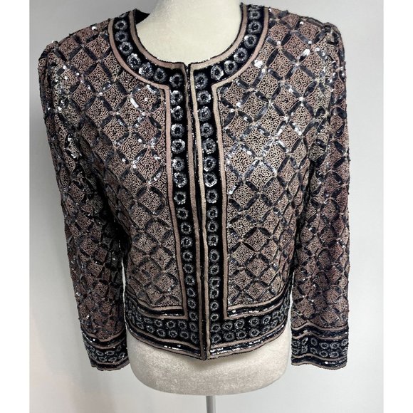 Laurence Kazar Embroidered Beaded and Sequins Jacket Size M - Picture 3 of 3